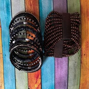 Black and Brown Beaded Bracelets